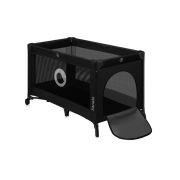 Patut pliant, Lionelo, Stefi, Cu un nivel, Cu intrare laterala cu fermoar, 2 roti, 120x60 cm, Conform cu standardul european de securitate EN 716, Negru BYNLO-STEFI_BLACK_CARBON