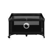 Patut pliant, Lionelo, Stefi, Cu un nivel, Cu intrare laterala cu fermoar, 2 roti, 120x60 cm, Conform cu standardul european de securitate EN 716, Negru BYNLO-STEFI_BLACK_CARBON