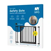 Poarta de siguranta pentru scari SIPO, Black, operare cu o mana, 75-103 cm EKDSBS-SG02