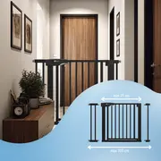 Poarta de siguranta pentru scari SIPO, Black, operare cu o mana, 75-103 cm EKDSBS-SG02