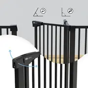 Poarta de siguranta pentru scari SIPO, Black, operare cu o mana, 75-103 cm EKDSBS-SG02