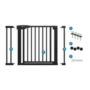 Poarta de siguranta pentru scari SIPO, Black, operare cu o mana, 75-103 cm EKDSBS-SG02