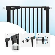 Poarta de siguranta pentru scari SIPO, Black, operare cu o mana, 75-103 cm EKDSBS-SG02