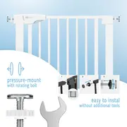 Poarta de siguranta pentru scari SIPO, White, operare cu o mana, 75-103 cm EKDSBS-SG01