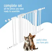 Poarta de siguranta pentru scari SIPO, White, operare cu o mana, 75-103 cm EKDSBS-SG01