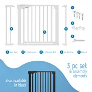 Poarta de siguranta pentru scari SIPO, White, operare cu o mana, 75-103 cm EKDSBS-SG01