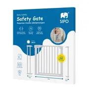 Poarta de siguranta pentru scari SIPO, White, operare cu o mana, 75-103 cm EKDSBS-SG01