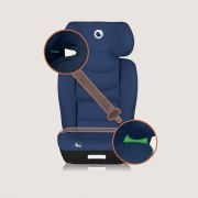 Scaun auto i-Size, Lionelo, Neal, Spatar reglabil in 4 pozitii, Tetiera in 10 pozitii, Suport sticla inclus, 15-36 Kg, 100-150 cm, Cu Isofix, Conform ECE R129, Albastru BYNLO-NEAL_I-SIZE_BLUE_NAVY