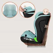 Scaun auto i-Size, Lionelo, Neal, Spatar reglabil in 4 pozitii, Tetiera in 10 pozitii, Suport sticla inclus, 15-36 Kg, 100-150 cm, Cu Isofix, Conform ECE R129, Verde Turquoise BYNLO-NEAL_I-SIZE_GREEN_TURQUOISE