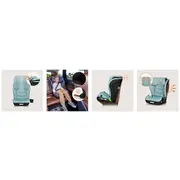 Scaun auto i-Size, Lionelo, Neal, Spatar reglabil in 4 pozitii, Tetiera in 10 pozitii, Suport sticla inclus, 15-36 Kg, 100-150 cm, Cu Isofix, Conform ECE R129, Verde Turquoise BYNLO-NEAL_I-SIZE_GREEN_TURQUOISE