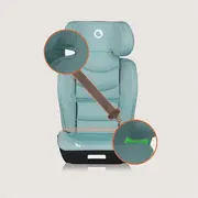 Scaun auto i-Size, Lionelo, Neal, Spatar reglabil in 4 pozitii, Tetiera in 10 pozitii, Suport sticla inclus, 15-36 Kg, 100-150 cm, Cu Isofix, Conform ECE R129, Verde Turquoise BYNLO-NEAL_I-SIZE_GREEN_TURQUOISE