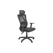 Scaun birou egonomic HM Ramos, mesh, mecanism multiblock, baza polipropilena, suport lombar reglabil, cotiere ajustabile, 120 kg, negru DRM10651