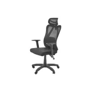 Scaun birou egonomic HM Ramos, mesh, mecanism multiblock, baza polipropilena, suport lombar reglabil, cotiere ajustabile, 120 kg, negru DRM10651