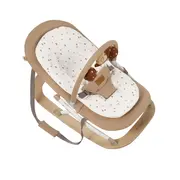 Balansoar, Jane, Kalm, Pliabil, Cu bara de jucarii si spatar reglabil, Cu baza din lemn, Conform cu standardul european de siguranta EN 12790:2023, Sesame BYN8420421092521