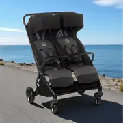 Carucior gemeni pliabil Twinside, Jane, Pliere rapida cu o mana, De la nastere pana la 22 Kg, Cu huse pentru ploaie, Spatare independente, Cu suspensii, Conform cu EN 1888-2:2018+A1:2023, Coal BYN8420421092460