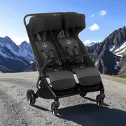 Carucior gemeni pliabil Twinside, Jane, Pliere rapida cu o mana, De la nastere pana la 22 Kg, Cu huse pentru ploaie, Spatare independente, Cu suspensii, Conform cu EN 1888-2:2018+A1:2023, Coal BYN8420421092460