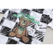 Costumas cu tricou alb si blugi pentru baietei - bear mbxbr27-r1