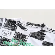 Costumas cu tricou alb si blugi pentru baietei - bear mbxbr27-r1
