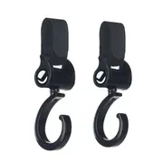 Set 2 carlige auto pentru carucior, Jane, Fixare pe cadru, multifunctionale, Negru BYN8420421034880