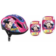 Set casca protectie, genunchiere si cotiere, Stamp, Disney, Sigure si confortabile, Reglabile, Conform cu EN1078, Marime 50/56 cm, 3 ani+, Minnie Mouse BYNK862507