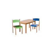 Set masa si 4 scaune gradinita Bambi, H31, albastru/verde DRM10094