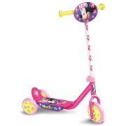 Trotineta, Stamp, Minnie Mouse, Cu 3 roti, Pana la 20 kg, Cu platforma antiderapanta, Cadru din otel, Roti din PVC, Ghidon reglabil, 2-4 ani, Pink BYNJ100083