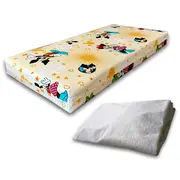 Set complet 7 piese Saltea SmartNest 130x60x12 cm, Lenjerie Minnie 2-6 ani, Protectie Impermeabila, Pilota, Perna - ASC4139