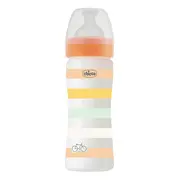 Biberon Chicco WellBeing PP, tetina s., flux mediu, 250ml, orange, 2luni+ CHC2862331-7