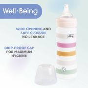Biberon Chicco WellBeing PP, tetina s., flux mediu, 250ml, orange, 2luni+ CHC2862331-7