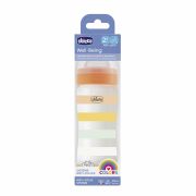 Biberon Chicco WellBeing PP, tetina s., flux mediu, 250ml, orange, 2luni+ CHC2862331-7