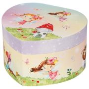 Cutie muzicala inimioara, cu zana, 14.5 x 13.5 x 8.5 cm, de lemn, Goki CBKCBK-15563