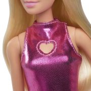 BARBIE FASHIONISTAS PAPUSA BARBIE BLONDA CU ROCHIE ROZ METALIZAT VIVMTFBR37_HYT88