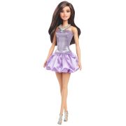 BARBIE FASHIONISTAS PAPUSA BARBIE BRUNETA CU ROCHIE MOV CU PAIETE VIVMTHYT92