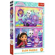 PUZZLE TREFL 2X24 GABBYS DOLLHOUSE AVENTURILE LUI GABBY VIV34433
