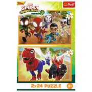 PUZZLE TREFL 2X24 SPIDEY AND HIS AMAZING FRIENDS DINO-WEBS SPIDEY SI DINOZAURII VIV34432