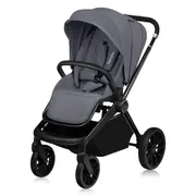 Carucior 3 in 1, Lionelo, Mika Plus, Cadru din aluminiu, Cu landou intarit si salteluta moale, Scoica auto, Reversibil, Cu sistem de ventilatie 3D, Maner ajustabil, Cu accesorii, Pana la 22 kg, EN1888-1 EN1888-2 EN1466 ECE R129, Gri BYNLO-MIKA_PLUS_3IN1_G