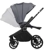 Carucior 3 in 1, Lionelo, Mika Plus, Cadru din aluminiu, Cu landou intarit si salteluta moale, Scoica auto, Reversibil, Cu sistem de ventilatie 3D, Maner ajustabil, Cu accesorii, Pana la 22 kg, EN1888-1 EN1888-2 EN1466 ECE R129, Gri BYNLO-MIKA_PLUS_3IN1_G