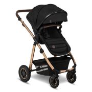 Lionelo - Carucior Amber 3 in 1, Cadru aluminiu, Cu landou intarit si salteluta moale, Scoica auto, Reversibil, Maner ajustabil, Huse pentru picioare, ploaie, Plasa de tantar, Geanta parinti, Pana la 22 kg, EN1888-1,EN1888-2,EN1466,ECE R44/04, Negru BYNLO