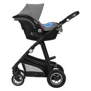 Lionelo - Carucior Bianka, 3 in 1, Cadru aluminiu, Cu landou intarit si salteluta moale, Maner ajustabil, Include saculet de picioare, Husa de ploaie si tantari, Geanta pentru parinti, Sustine 22 kg, 0 luni+, EN1466:2014+AC:2015, EN1888, Gri BYNLO-BIANKA_