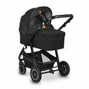 Lionelo - Carucior Bianka, 3 in 1, Cadru aluminiu, Cu landou intarit si salteluta moale, Maner ajustabil, Include saculet de picioare, Husa de ploaie si tantari, Geanta pentru parinti, Sustine 22 kg, 0 luni+, EN1466:2014+AC:2015, EN1888, Negru BYNLO-BIANK