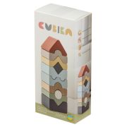 Jucarie din lemn Cubika, Set Constructii Turn - 10 piese KRT16082