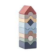 Jucarie din lemn Cubika, Set Constructii Turn - 10 piese KRT16082