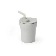 Pahar cu capac si pai antrenament bebelusi miniware 1-2-3 sip!, 100% din materiale naturale biodegradabile, grey mw_mwscgg