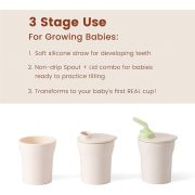 Pahar cu capac si pai antrenament bebelusi miniware 1-2-3 sip!, 100% din materiale naturale biodegradabile, toffee mw_mwsctt