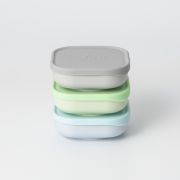 Set 3 boluri pentru hrana bebelusi miniware snack bowl, 100% din materiale naturale biodegradabile, aqua+grey+keylime mw_mwsb3agk