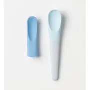 Set de lingurite 2 in 1 bebelusi miniware pre2pro, 100% din materiale naturale biodegradabile, blue banana mw_p2ps7bb