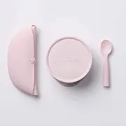 Set diversificare hrana bebelusi miniware first bites deluxe, 100% din materiale naturale biodegradabile, 4 piese, cotton candy mw_mwfbdcc