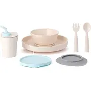 Set diversificare hrana bebelusi miniware little foodie, 100% din materiale naturale biodegradabile, 6 piese, vanilla aqua mw_mwlfva