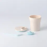 Set diversificare hrana bebelusi miniware little foodie, 100% din materiale naturale biodegradabile, 6 piese, vanilla aqua mw_mwlfva