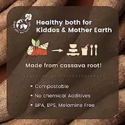 Set diversificare hrana bebelusi miniware little foodie, 100% din materiale naturale biodegradabile, 6 piese, vanilla aqua mw_mwlfva
